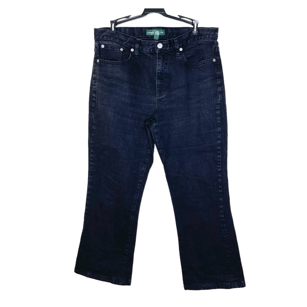 LAUREN Ralph Lauren Black Wide Leg High Rise Jeans US 12